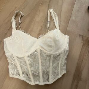 Gilly Hicks Cream Lace Bra Top